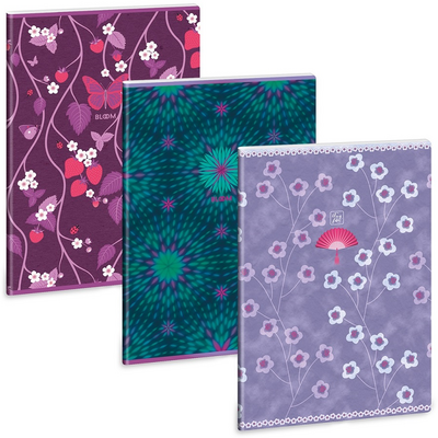 Ars Una Purple Bloom mix 5251 A4 extra kapcsos ponthálós füzet