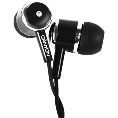 CANYON Vezetékes Fülhallgató, Mikrofonnal, fekete - CNE-CEPM01B