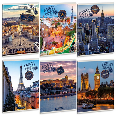 Ars Una Cities of the World 5223 A5 extra kapcsos vonalas füzet