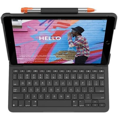 LOGITECH Billentyűzet - Slim Folio Ipad (7, 8 gen.) Grafitszürke, UK