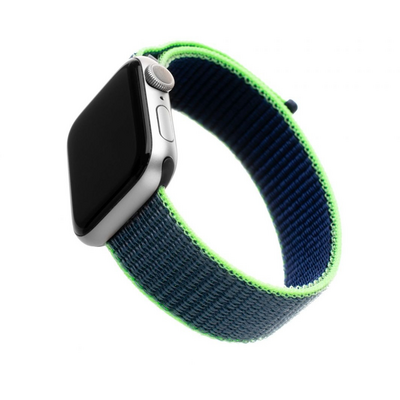 FIXED Nylon Strap Apple Watch 42/44/45mm, neon Kék