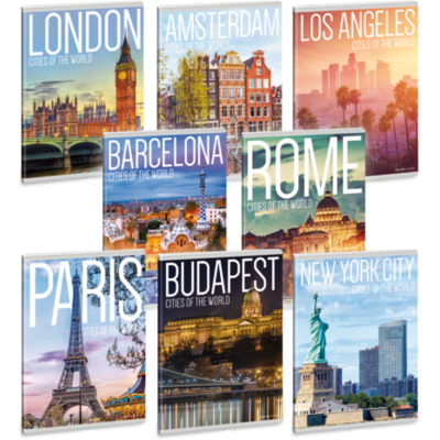 Ars Una Cities of the World 5223 A5 extra kapcsos sima füzet