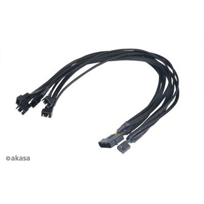 Akasa - Flexa FP5 - 4pin Molex - 5x 4pin PWM ventilátor kábel - 45cm - AK-CBFA03-45