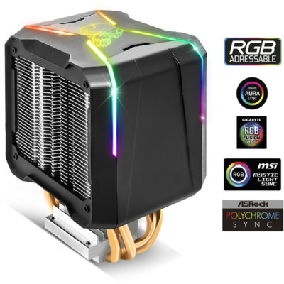 Spirit of Gamer CPU Cooler - CPU AIRCOOLER PRO ARGB (27dB; 1600 RPM; 1x12cm; aluminium/réz)