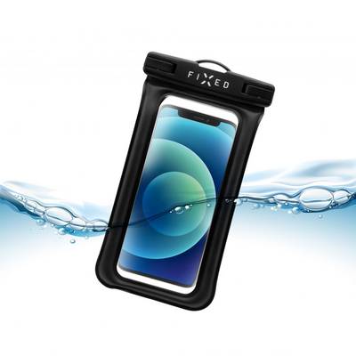 FIXED Waterproof floating pocket mobile phone Float with IPX8 certification, Fekete