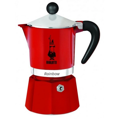 Bialetti 4962 Rainbow 3 személyes piros kotyogós kávéfőző