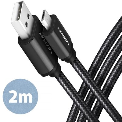 Axagon BUMM-AM20AB micro USB 2.0 B - USB 2.0 A 2 m fekete kábel