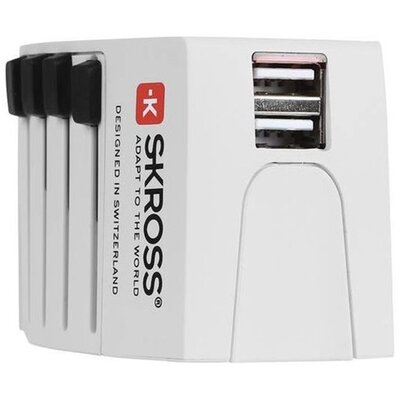 Skross SKR-MUVUSB hálozati adapteraljzat univerzális + 2 USB(world)