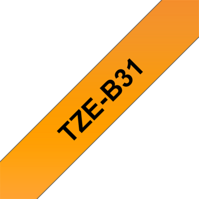 Brother TZe-B31 12mmx5m neon narancs/fekete laminált szalag
