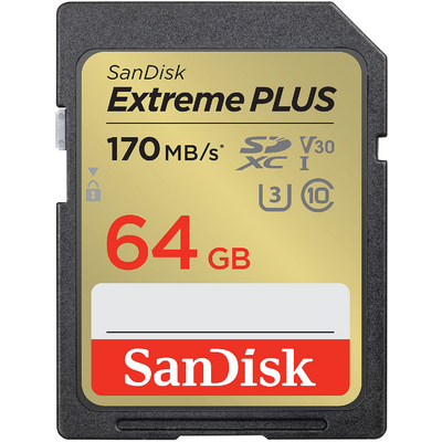 Sandisk EXTREME PLUS 64GB SDXC MEMORY CARD 170MB/S 80MB/S UHS-I CL. 10