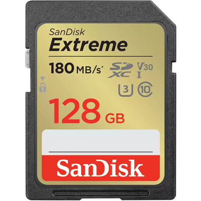 Sandisk EXTREME 128GB SDXC MEMORY CARD 180MB/S 90MB/S UHS-I CLASS 10 U3