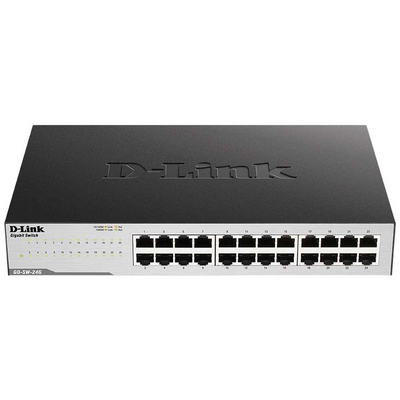 D-LINK Switch 24x1000Mbps Fémházas Asztali, Rackes, GO-SW-24G/E