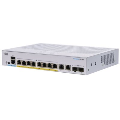 Cisco CBS250-8P-E-2G 8x GbE PoE+ LAN 2x combo GbE RJ45/SFP port L3 menedzselhető PoE+ switch