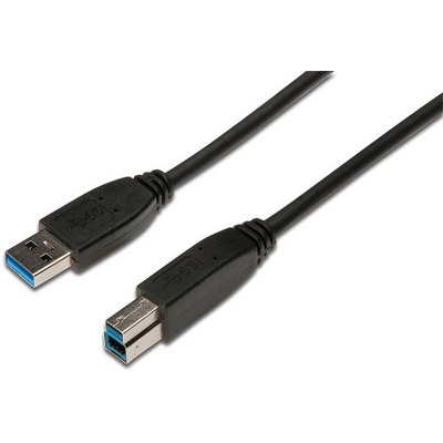 Assmann USB3.0 connection cable type A - B M/M 1,8m Black