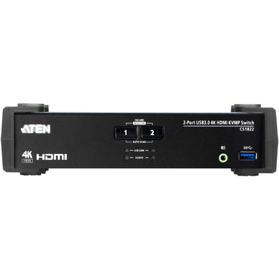 ATEN 2-Port USB 3.0 4K HDMI KVMP Switch with Audio Mixer Mode