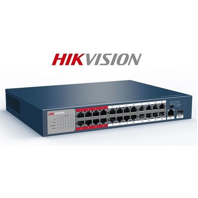 Hikvision Switch PoE - DS-3E0326P-E/M (24 port 100Mbps, 225W, 1 port 1000Mbps combo, L2)