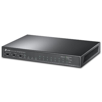 TP-Link Switch PoE - TL-SL1311MP (8 port 100Mbps PoE+ port; 2 port RJ45 Uplink; 1 port SFP; 124W)