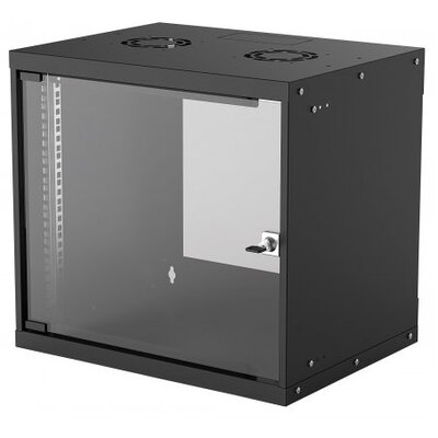 Manhattan Rackszekrény - 19" fali kivitel (9U, 500 (h) x 540 (w) x 400 (d) mm, IP20, Flatpack, Fekete)