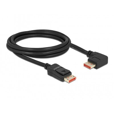 Delock 87063 2m DisplayPort 8K 60Hz apa egyenes - apa 90°-ban jobbra hajlított kábel