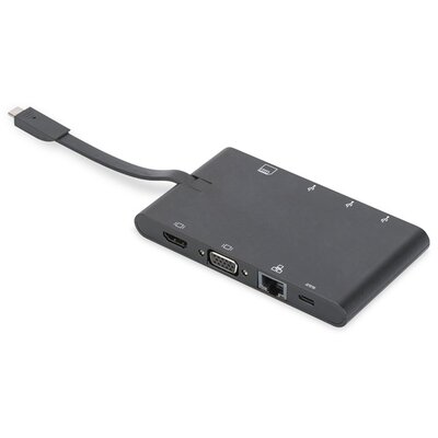 Digitus DA-70865 USB-C utazó 9 portos univerzális notebook dokkoló állomás