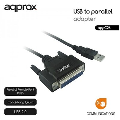 APPROX Kábel átalakító - USB2.0 to Párhuzamos (paraller) port adapter