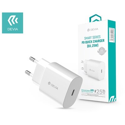 Devia ST354908 Type-C bemenettel 25W - Smart PD3.0 Quick Charger hálózati töltő adapter