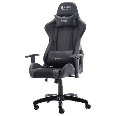 Sandberg Gamer szék - Commander Gaming Chair (fekete; áll. dőlés/magasság; párnázott kartámasz; PU+szövet; max.150kg-ig)