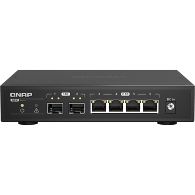 QNAP Switch 4x2500Mbps + 2x10000Mbps SFP+, Nem Menedzselhető, Asztali - QSW-2104-2S