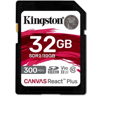 Kingston 32GB SD Canvas React Plus (SDHC Class 10 UHS-II U3) (SDR2/32GB) memóriakártya