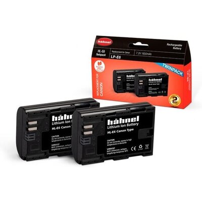 HAHNEL HL-E6 TWIN PACK akkumulátor szett (Canon LP-E6 1650 mAh)