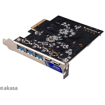 Akasa - PCI Express Low Profile kártya - USB 3.2 Gen 2 Type-C / Type-A - AK-PCCU3-09