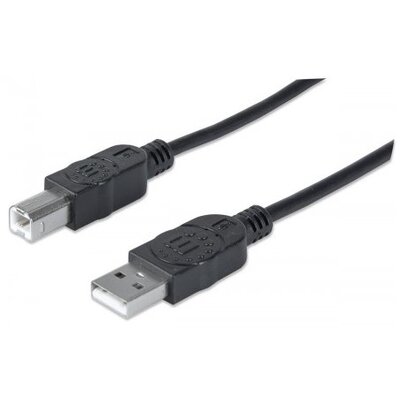 Manhattan Kábel - USB nyomtató kábel (USB2.0, 180cm, Fekete)