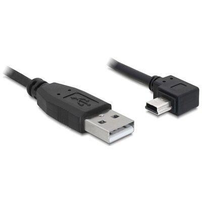 Delock USB 2.0-A apa - USB mini-B 5 tűs könyök apa átalakító kábel, 3m