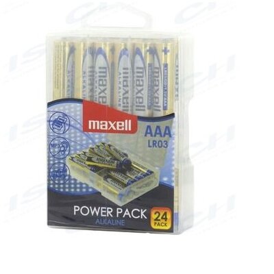 MAXELL Alkálielem Power Pack LR-3 AAA 24db-os visszazárható átlátszó műanyag dobozban