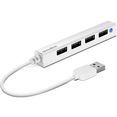 Speedlink SL-140000-WE SNAPPY SLIM USB Hub, 4-Port, USB 2.0, Passzív, fehér