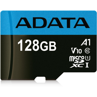 ADATA MicroSD kártya - 128GB microSDXC UHS-I Class10 A1 (R/W: 100/25 MB/s) + adapter