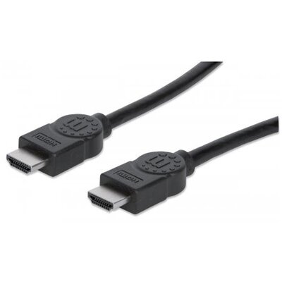 Manhattan Kábel - HDMI to HDMI (Ethernet HEC, ARC, 3D, 4K, Shielded, 15m, Fekete)