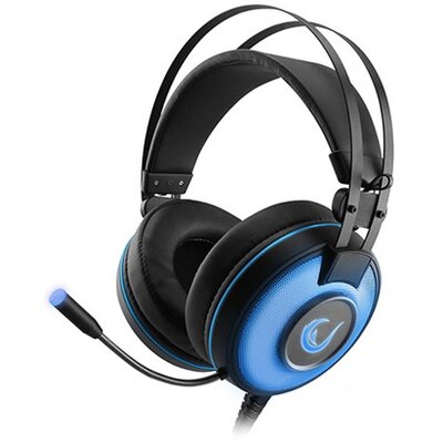 Rampage Fejhallgató - SN-RW66 Alpha-X (7.1, mikrofon, USB, hangerőszabályzó, nagy-párnás, 2.1m kábel, fekete-kék)