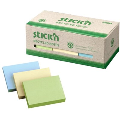 Stick'N 38x50mm újrahasznosított 100 lap 12tömb/cs jegyzettömb