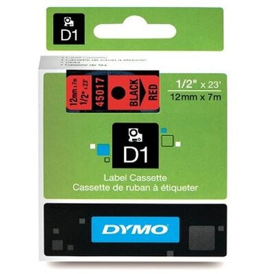 Dymo D1 12mmx7m fekete/piros feliratozógép szalag