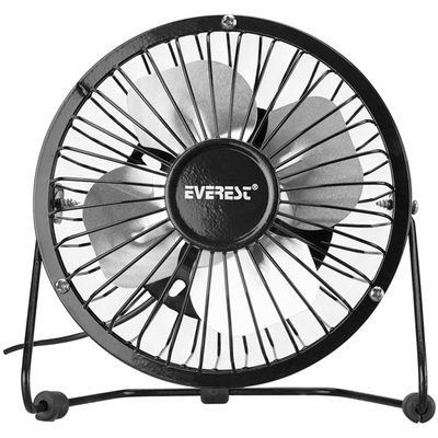 Everest Asztali Ventilátor - EFN-482 (fém, USB, fekete)