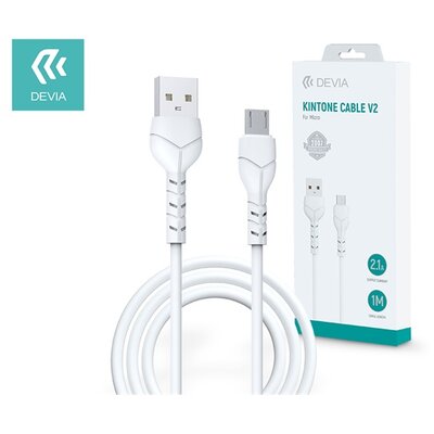 Devia ST351129 Kintone V2 Series 1m 2,1A microUSB - USB-A adat- és töltőkábel