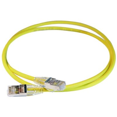 Legrand 051551 RJ45-RJ45 Cat6A árnyékolt (S/FTP) LSZH (LSOH) 1 méter sárga d: 5,2mm AWG28 LCS3 patch kábel