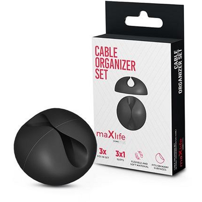 Maxlife TF-0147 - Maxlife Cable Organizer Set - 3 db/csomag kábelrendező szett