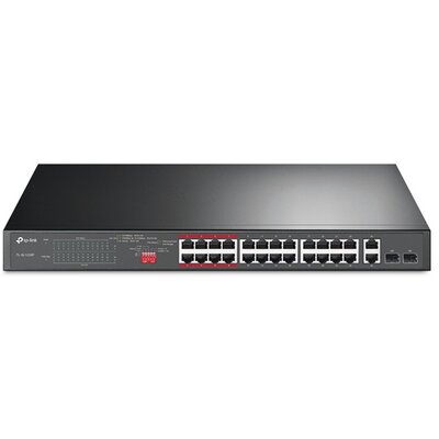 TP-LINK Switch 24x100Mbps (24xPOE+) + 2x1000Mbps + 2xGigabit kombó SFP, TL-SL1226P