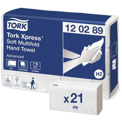 Tork Xpress 21 db-os H2 advan.fehér soft multifold kéztörlő