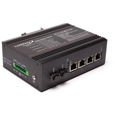 LinkEasy ipari PoE switch 2xGbE SFP+4x10/100/1000BaseTX 802.3at