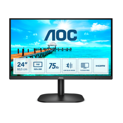 AOC VA monitor 23.8" 24B2XHM2, 1920x1080, 16:9, 250cd/m2, 4ms, HDMI/VGA