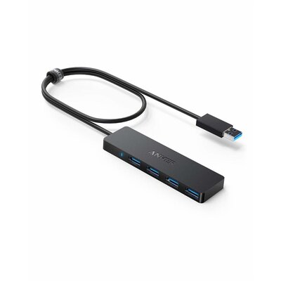 ANKER USB HUB, Ultra Slim Data USB 3.0 HUB, 4 port, fekete - A7516016