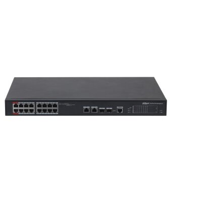 Dahua PFS4218-16ET-240-V3 16x 10/100(HighPoE(1,2)/PoE/PoE+ 240W)+2x gigabit/ SFP combo uplink menedzselhető PoE switch